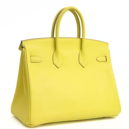 HERMES Birkin 25 Swift Leather Lime Handbag Size ONE SIZE