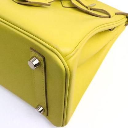 HERMES Birkin 25 Swift Leather Lime Handbag Size ONE SIZE