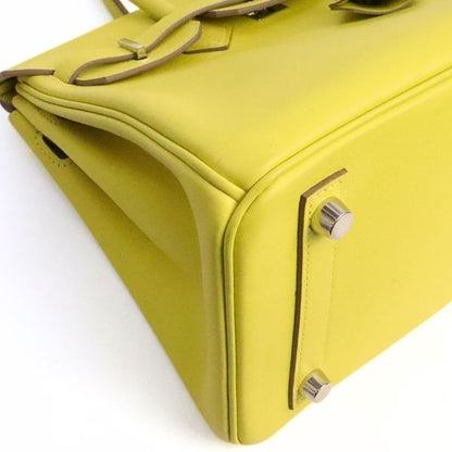 HERMES Birkin 25 Swift Leather Lime Handbag Size ONE SIZE