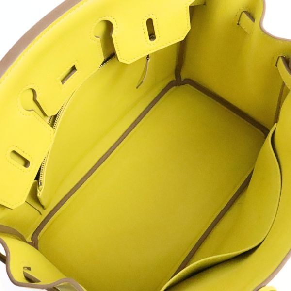 HERMES Birkin 25 Swift Leather Lime Handbag Size ONE SIZE