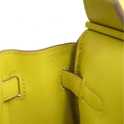 HERMES Birkin 25 Swift Leather Lime Handbag Size ONE SIZE