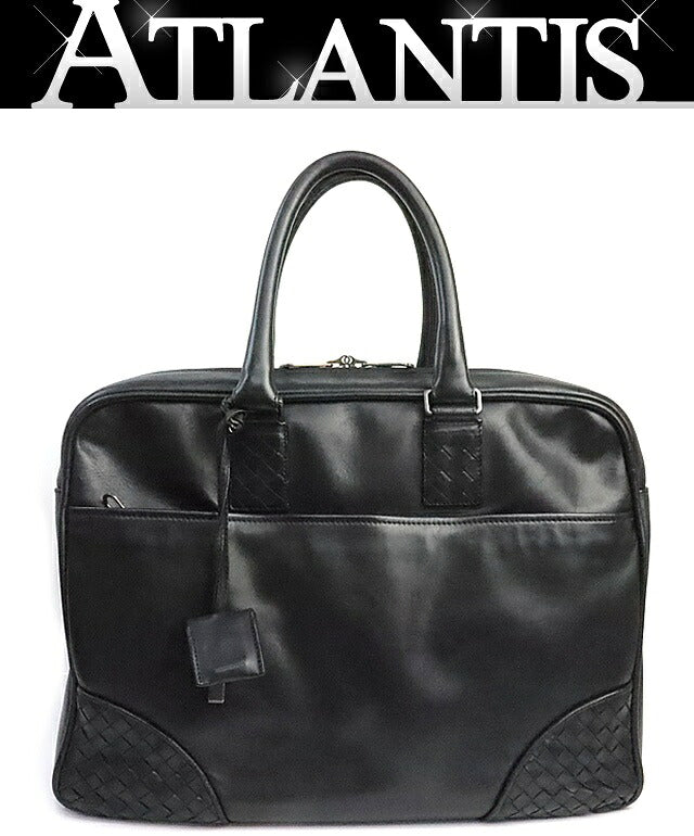 BOTTEGA VENETA Intrecciato Black Business Bag Size ONE SIZE