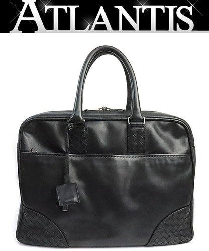 BOTTEGA VENETA Intrecciato Black Business Bag Size ONE SIZE