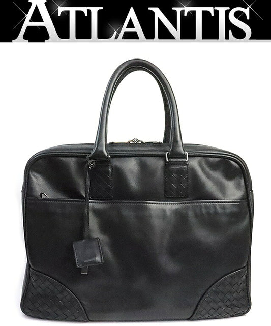 BOTTEGA VENETA Intrecciato Black Business Bag Size ONE SIZE