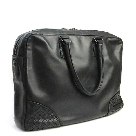 BOTTEGA VENETA Intrecciato Black Business Bag Size ONE SIZE