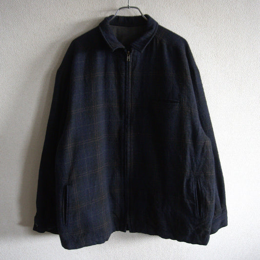 Y's for Men Wool Plaid Zip Jacket Size XL