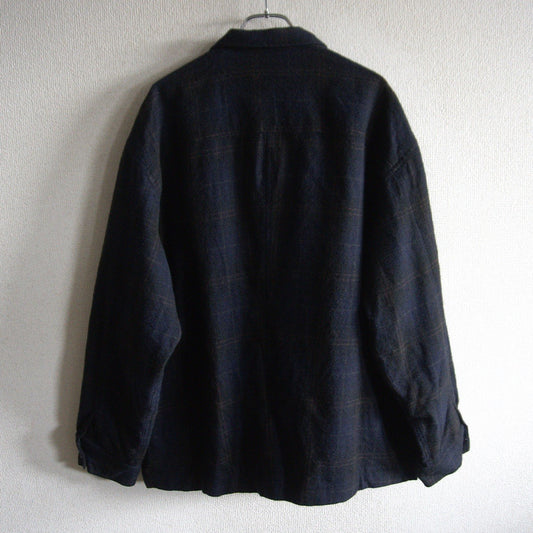 Y's for Men Wool Plaid Zip Jacket Size XL