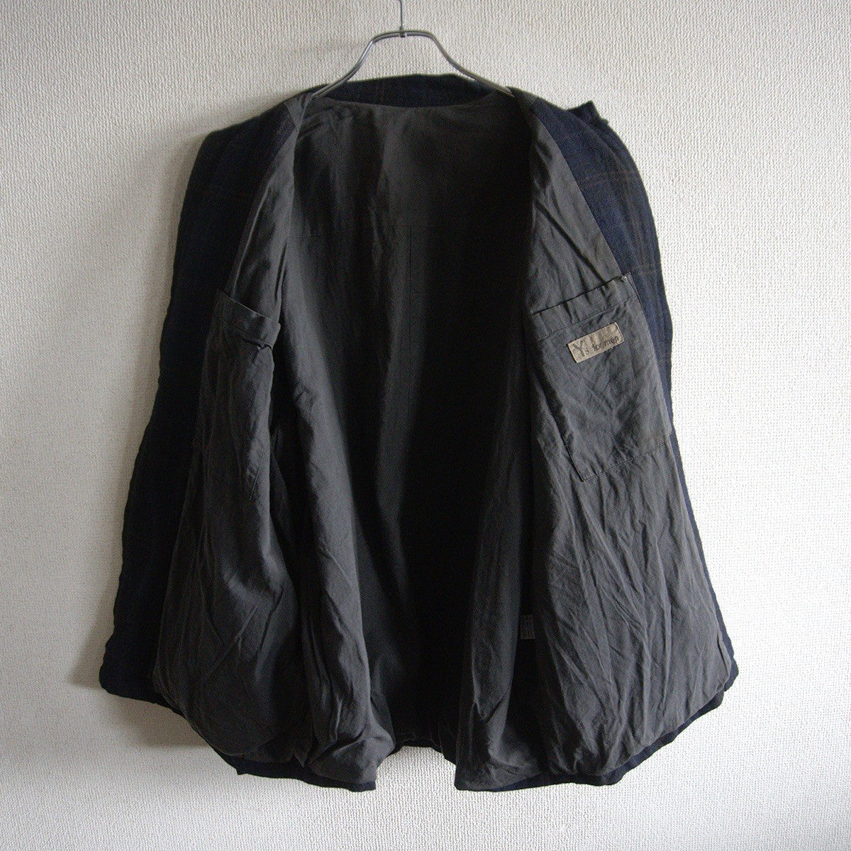 Y's for Men Wool Plaid Zip Jacket Size XL