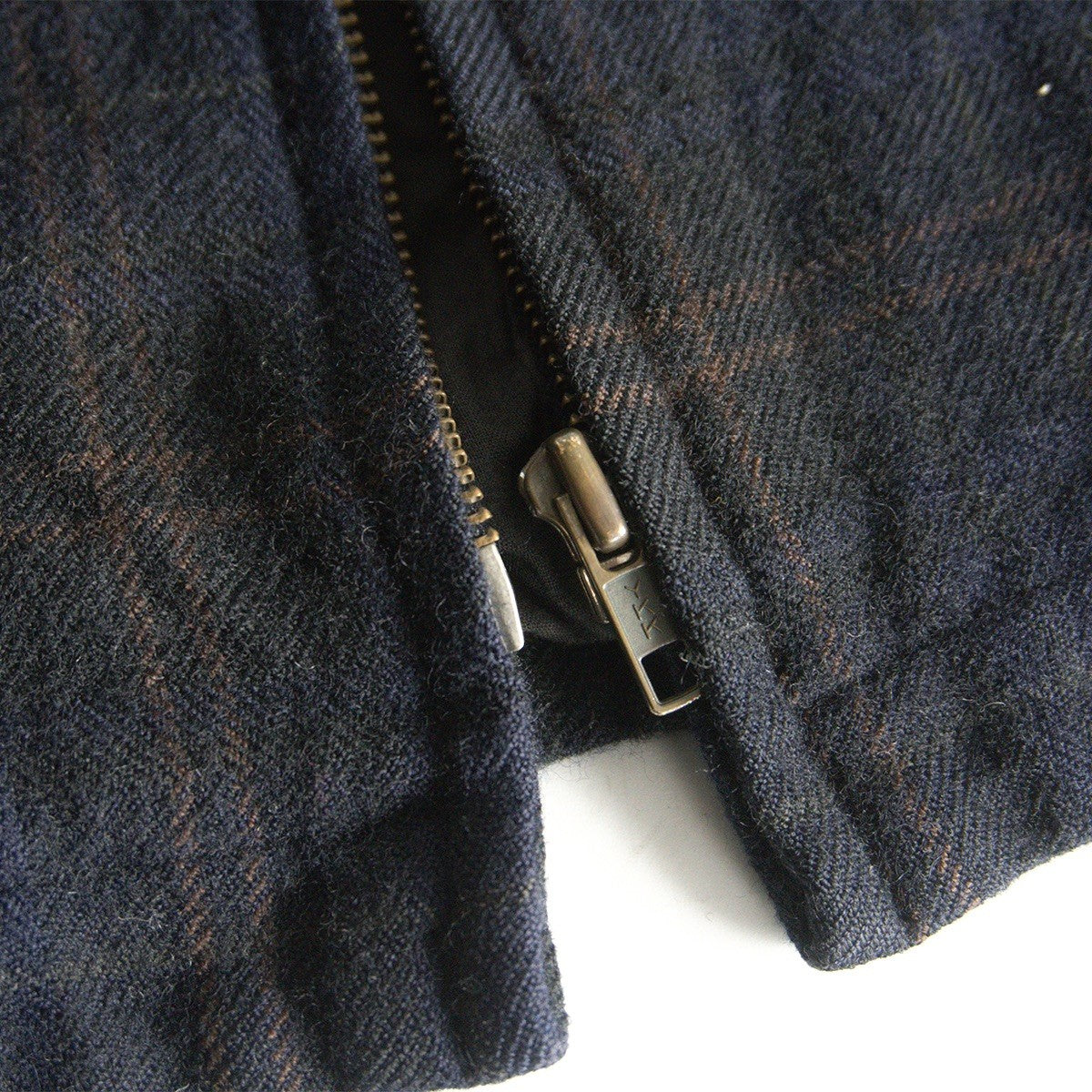 Y's for Men Wool Plaid Zip Jacket Size XL