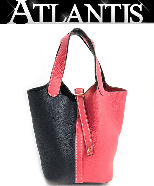 HERMES Picotin Lock PM Cazac Rose Nuit Bag Size ONE SIZE
