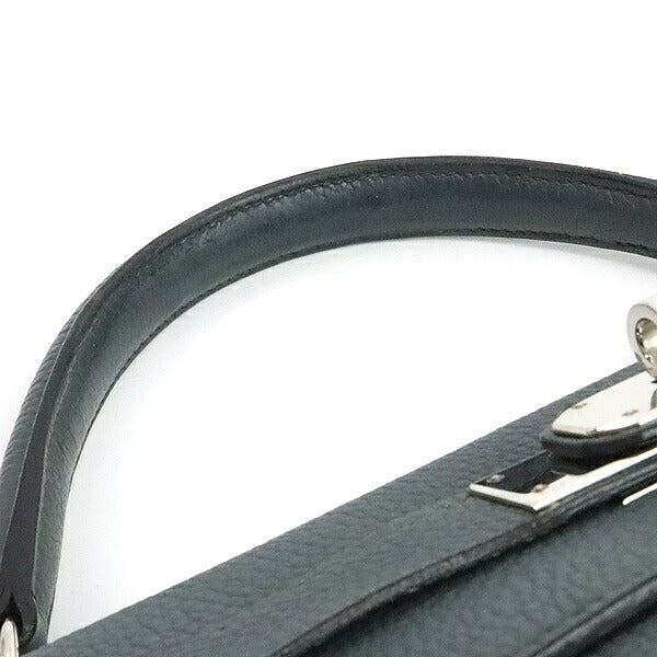 HERMES Kelly 40 Taurillon Clemence Bleu Orage Handbag Size ONE SIZE