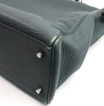HERMES Kelly 40 Taurillon Clemence Bleu Orage Handbag Size ONE SIZE
