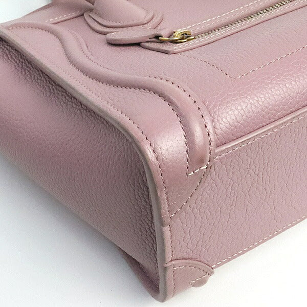 CELINE Luggage Nano Shopper Leather Bag Pink Size ONE SIZE