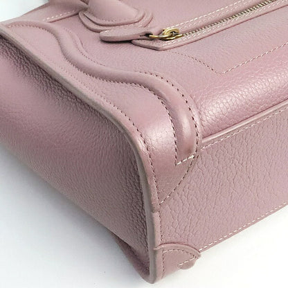 CELINE Luggage Nano Shopper Leather Bag Pink Size ONE SIZE