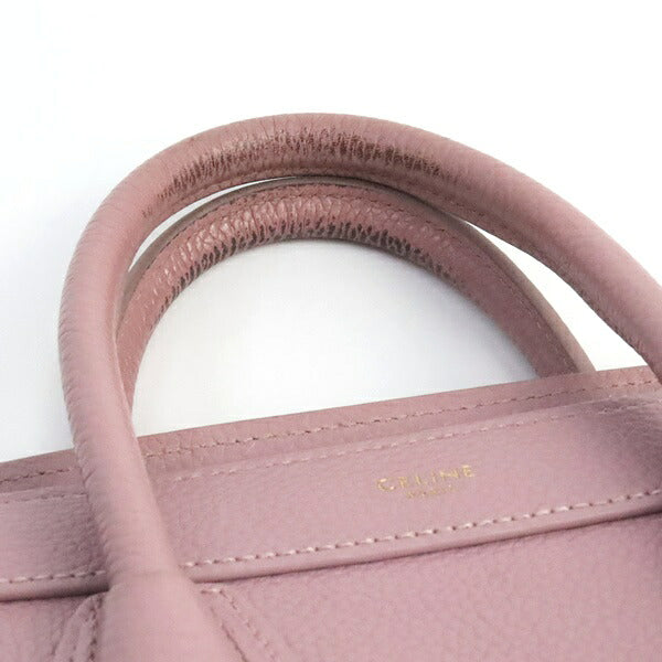 CELINE Luggage Nano Shopper Leather Bag Pink Size ONE SIZE