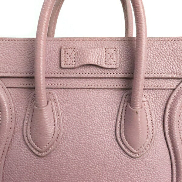 CELINE Luggage Nano Shopper Leather Bag Pink Size ONE SIZE