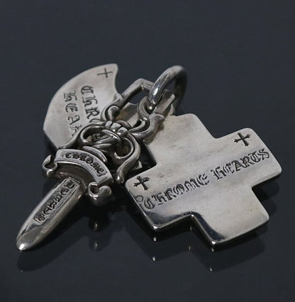 CHROME HEARTS Three Trinkets Silver Charm Size ONE SIZE