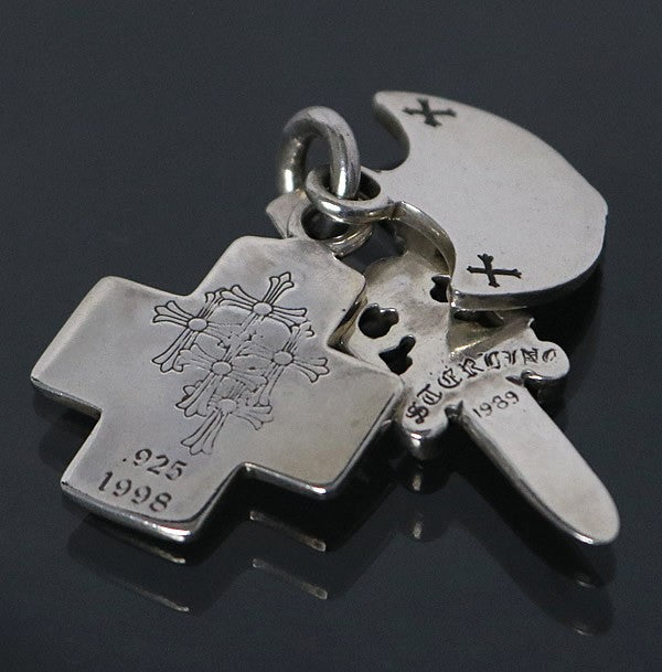 CHROME HEARTS Three Trinkets Silver Charm Size ONE SIZE