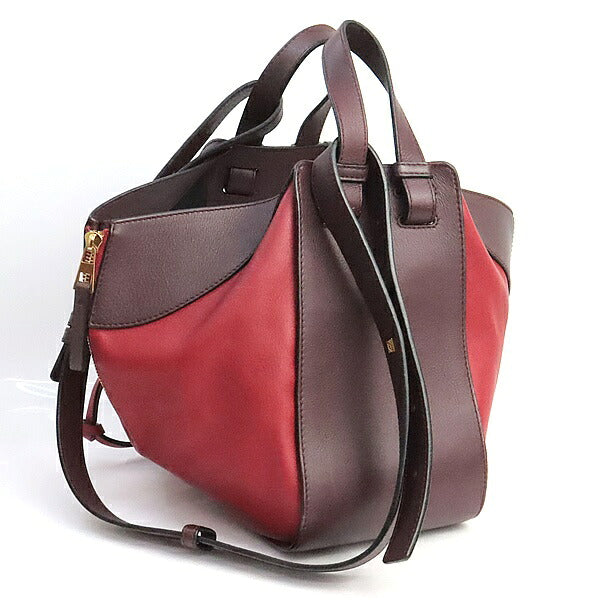 LOEWE Hammock Small Red Bordeaux Leather Bag Size ONE SIZE
