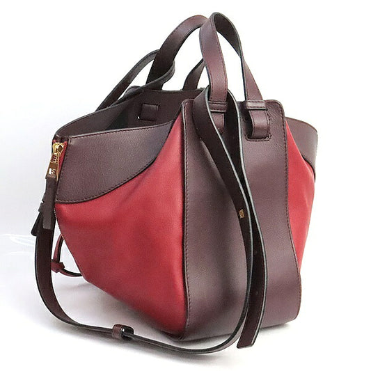 LOEWE Hammock Small Red Bordeaux Leather Bag Size ONE SIZE