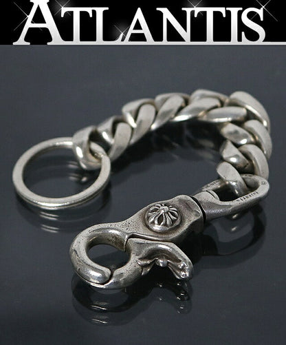 CHROME HEARTS Classic Long Silver Keychain Wallet Size ONE SIZE