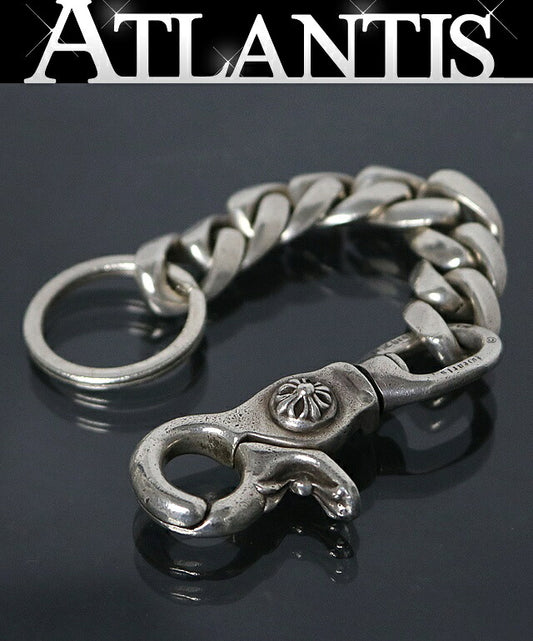 CHROME HEARTS Classic Long Silver Keychain Wallet Size ONE SIZE