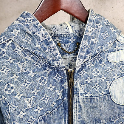 Louis Vuitton NIGO Monogram Patchwork Jacket Blue Size 46