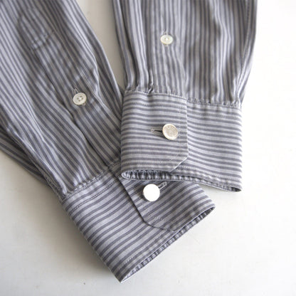 HERMES Sellier Button Cotton Stripe Shirt France Size XXL