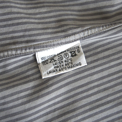 HERMES Sellier Button Cotton Stripe Shirt France Size XXL