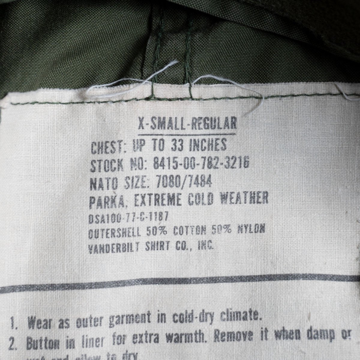 US ARMY 70S M-65 Mod Coat Size XS