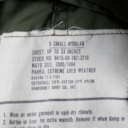 US ARMY 70S M-65 Mod Coat Size XS