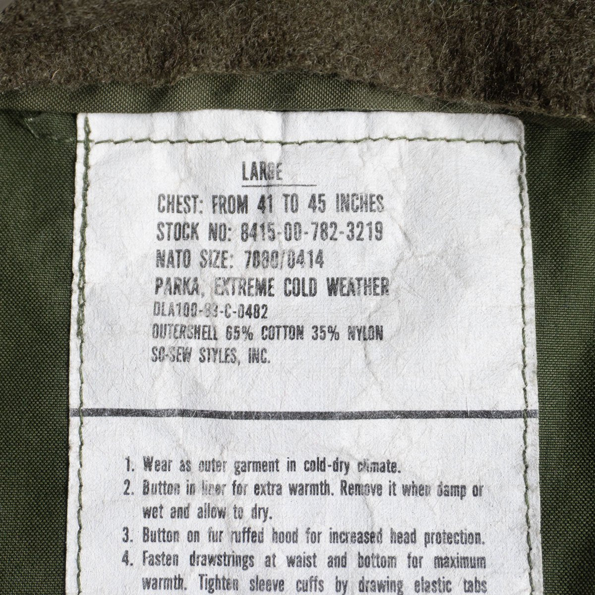 US ARMY 80S M-65 Mod Coat Size L