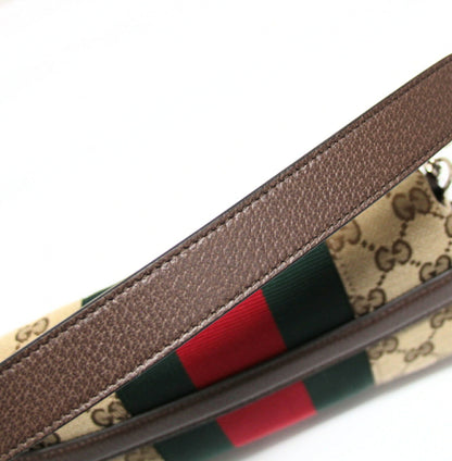 GUCCI Beige GG Canvas Leather Handbag Bag Size ONE SIZE