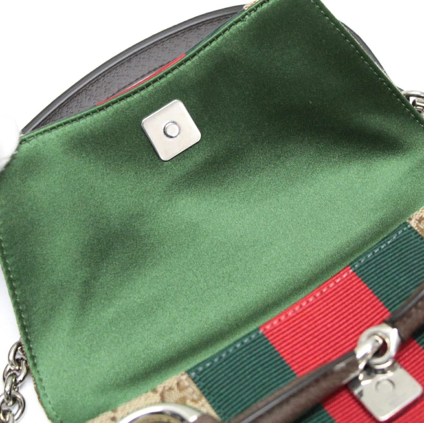 GUCCI Beige GG Canvas Leather Handbag Bag Size ONE SIZE
