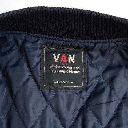 VAN JAC Leather-sleeved varsity jacket Size LL