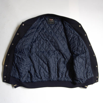 VAN JAC Leather-sleeved varsity jacket Size LL