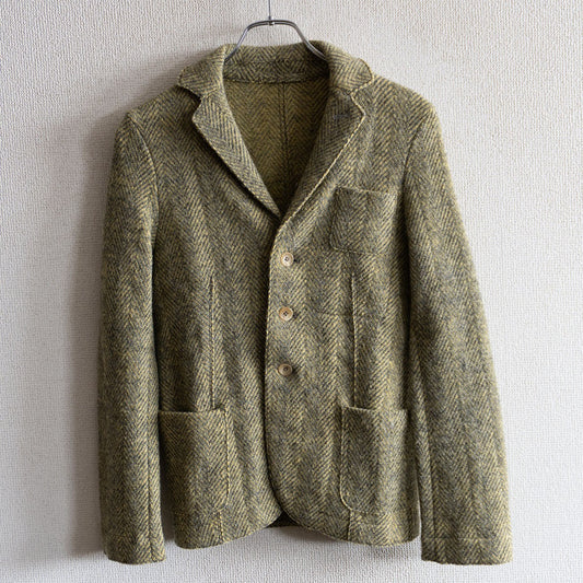 45R Soft Tweed Herringbone Jacket Size M