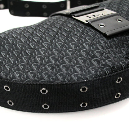 Christian Dior Trotter Canvas Half Bag Black Size ONE SIZE