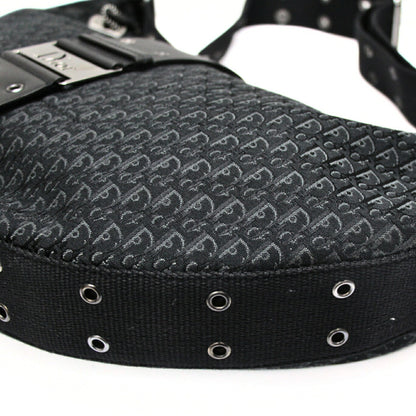 Christian Dior Trotter Canvas Half Bag Black Size ONE SIZE