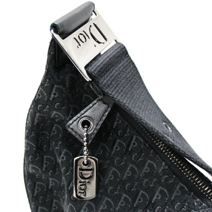 Christian Dior Trotter Canvas Half Bag Black Size ONE SIZE