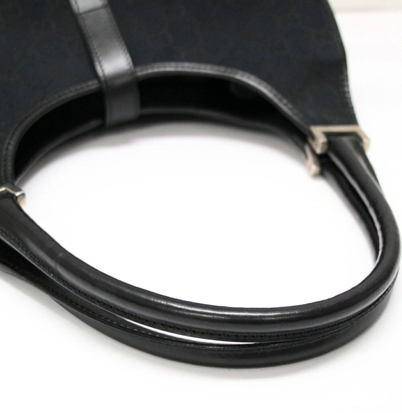 GUCCI Jackie Medium Canvas Leather Hand Bag Size ONE SIZE