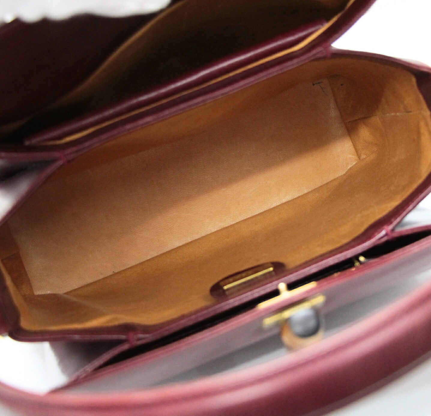 GUCCI Vintage Bamboo Turn-lock Handbag Red Size ONE SIZE