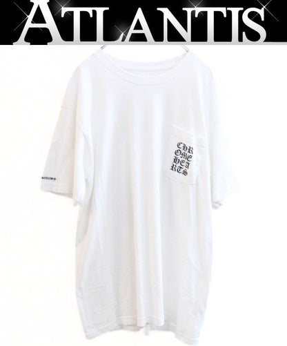 CHROME HEARTS Vertical Logo Short T-Shirt White Size XL