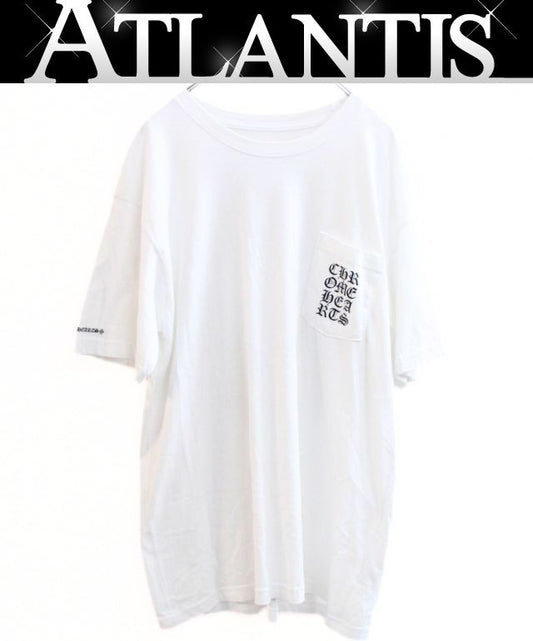 CHROME HEARTS Vertical Logo Short T-Shirt White Size XL