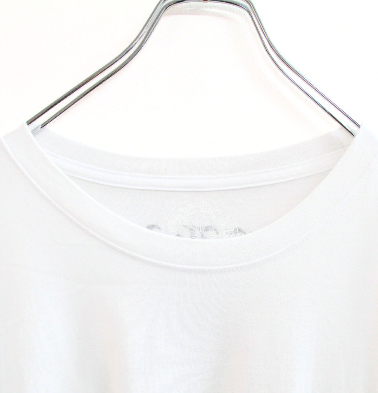 CHROME HEARTS Vertical Logo Short T-Shirt White Size XL