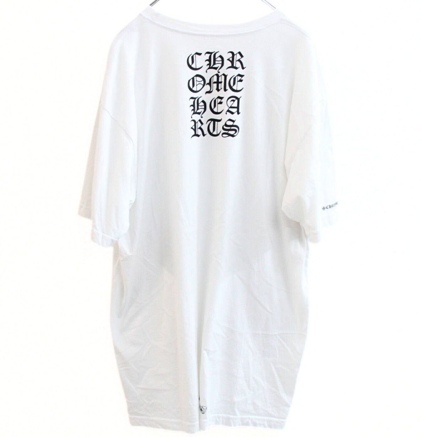 CHROME HEARTS Vertical Logo Short T-Shirt White Size XL