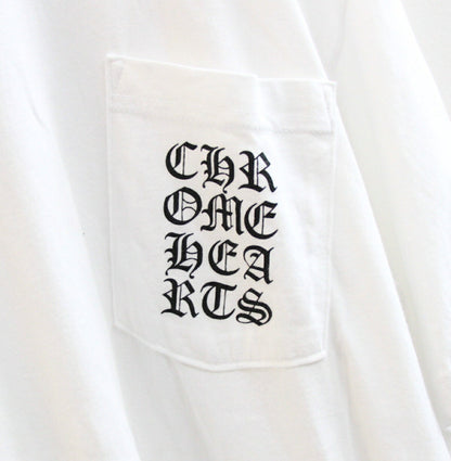 CHROME HEARTS Vertical Logo Short T-Shirt White Size XL