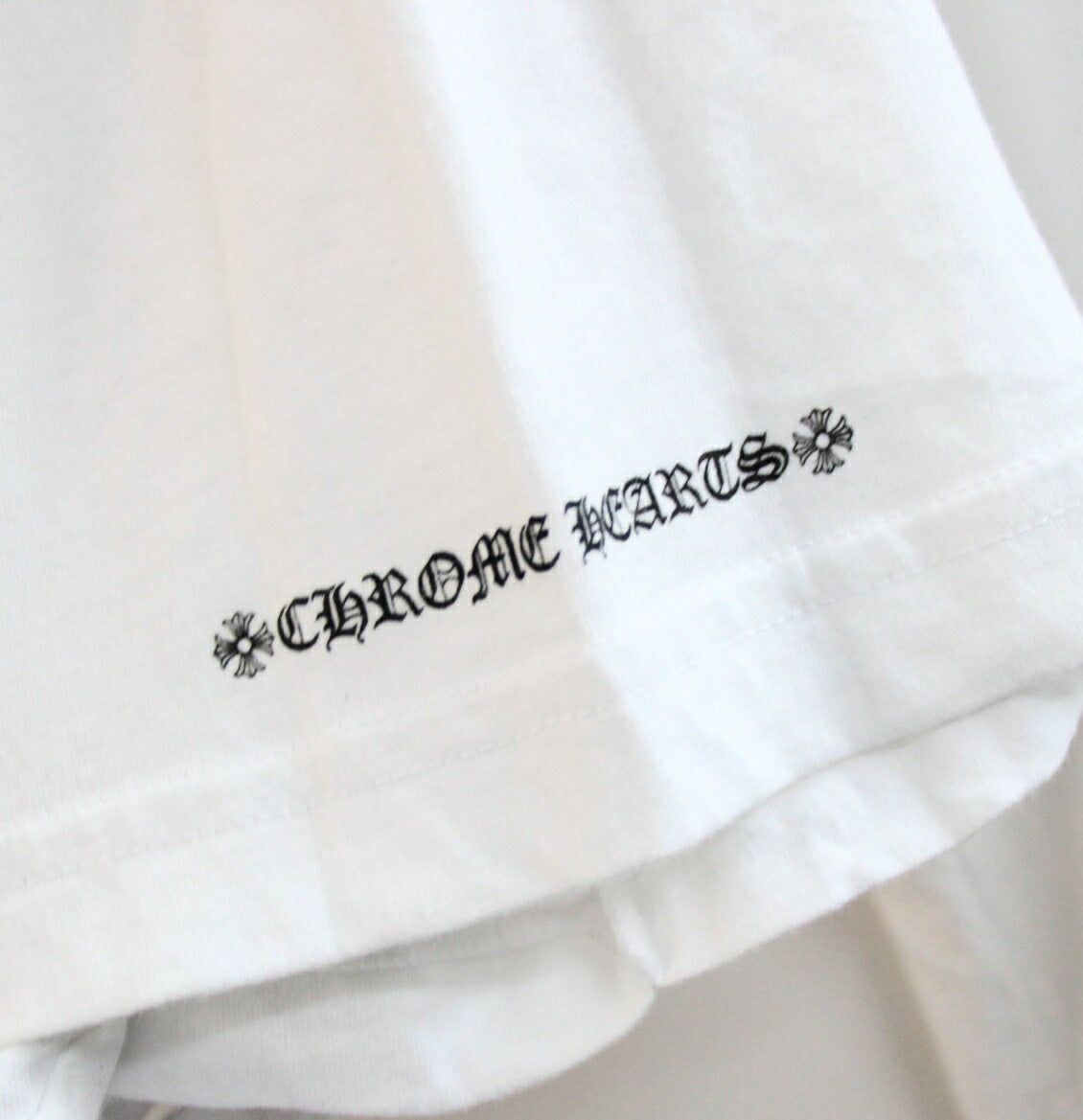 CHROME HEARTS Vertical Logo Short T-Shirt White Size XL