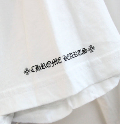 CHROME HEARTS Vertical Logo Short T-Shirt White Size XL