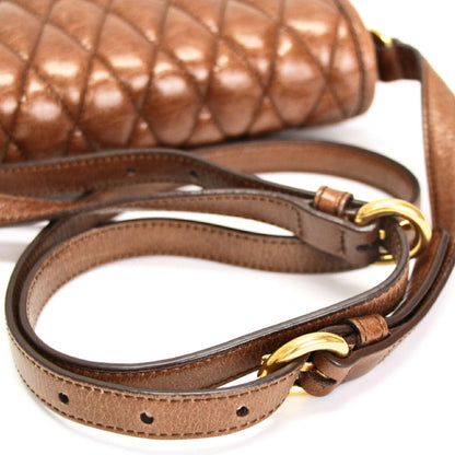 Miu Miu Brown Leather 2-Way Shoulder Bag Size ONE SIZE